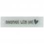Tag/Label Handmade with Love Transparent with Grey - 1 pc