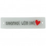 Tag/Label Handmade with Love Transparent with Red and Grey - 1 pc