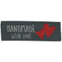 Tag/Label Handmade with Love Grey and Red - 1 pc