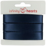 Infinity Hearts Satin Ribbon Double Faced 15mm 370 Navy - 5m