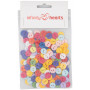 Infinity Hearts Buttons in Plastic Box 2-Hole Round Plastic Ass. Colors 10mm - 200 pcs