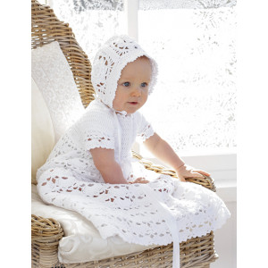 So Charming by DROPS Design - Crochet Baby Dress for Christening Pattern Size 0/6 months - 2 years