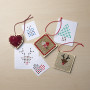 Infinity Hearts Embroidery/Cross stitch Wooden plate/Keychain Heart 5x5cm - 5 pcs