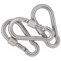Infinity Hearts Carabiner with Lock Stainless Steel Silver 60x30mm - 3 pcs