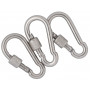 Infinity Hearts Carabiner with Lock Stainless Steel Silver 40x20mm - 3 pcs