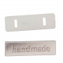 Infinity Hearts Handmade mark Brass Silver 36x10mm - 5 pcs