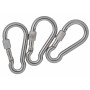 Infinity Hearts Carabiner with Lock Stainless Steel Silver 80x40mm - 3 pcs