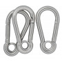 Infinity Hearts Carabiner with Eye Stainless Steel Silver 50x25mm - 3 pcs