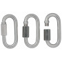 Infinity Hearts Carabiner with Screw Lock Stainless Steel Silver 80x34,3mm - 3 pcs