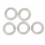Infinity Hearts O-ring/Endless ring with Opening Brass Silver Dia. 18mm - 5 pcs