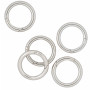 Infinity Hearts O-ring/Endless ring with Opening Brass Silver Dia. 30mm - 5 pcs