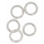 Infinity Hearts O-ring/Endless ring with Opening Brass Silver Dia. 25mm - 5 pcs