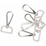Infinity Hearts Carabiner with D-ring Brass Silver 60x30mm - 5 pcs