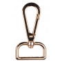 Infinity Hearts Carabiner with D-ring Brass Light Gold 60x30mm - 5 pcs