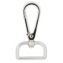 Infinity Hearts Carabiner with D-ring Brass Silver 60x30mm - 5 pcs