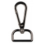 Infinity Hearts Carabiner with D-ring Brass Black 60x30mm - 5 pcs