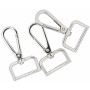 Infinity Hearts Carabiner with D-ring Brass Silver 60mm - 3 pcs