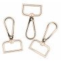 Infinity Hearts Carabiner with D-ring Brass Light Gold 60mm - 3 pcs