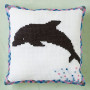 Permin Embroidery Kit Dolphin Pillow 27x27cm