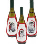 Permin Embroidery Kit Wine Bottle Apron with Penguins 10x15cm