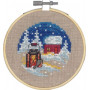 Permin Embroidery Kit House in forest dia.10cm