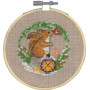 Permin Embroidery Kit Squirrel dia.10cm