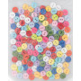 Infinity Hearts Buttons in Plastic Box 2-Hole Round Plastic Ass. Colors 6mm - 200 pcs
