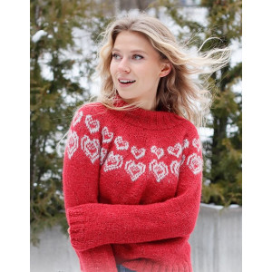 Merry Hearts by DROPS Design - Knitted Jumper Pattern Sizes XS-XXL
