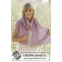 Spring Blush by DROPS Design - Knitted Stole with Lace Pattern 168x30 cm