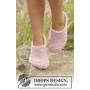 Way of Roses by DROPS Design - Knitted Slippers Pattern size 35 - 42