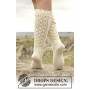 Marie Antoinette by DROPS Design - Knitted Knee Socks with Lace Pattern size 35 - 43