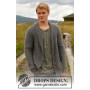 Lewis by DROPS Design - Knitted Jacket with broad bands and shawl collar Pattern size S - XXXL