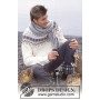 Prince of Snow by DROPS Design - Knitted Sweater and Scarf Pattern size 12/14 years and S - XXL