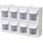 Infinity Hearts Drawer system / Storage shelf / Drawer shelf Plastic White 8 Drawers 303 x 87 x 203 mm