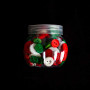 Buttons / Button Assortment in Plastic Box White/Green/Red - 80g