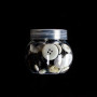 Buttons / Button Assortment in Plastic Box White/Black - 80g