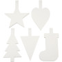 Christmas Ornaments, white, H: 23,5-26,5 cm, W: 15,5-20,5 cm, 100 pc/ 1 pack