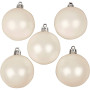 Christmas Ornaments, white, mother-of-pearl, D 6 cm, 20 pc/ 1 pack