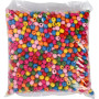 Wooden Beads Mix, assorted colours, D 10 mm, hole size 2,5-3 mm, 500 g/ 1 bag