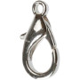 Carabiners, silver-plated, L: 18 mm, 25 pc/ 1 pack