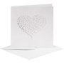 Card & Envelope, white, card size 13,5x13,5 cm, envelope size 14,5x14,5 cm, 240+110 g, 5 set/ 1 pack