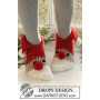 Christmas Slippers by DROPS Design - Crochet Christmas Slippers Pattern size 22 - 44