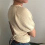 Palma Tee with Back Cutout by Rito Krea - Top Knitting Pattern Sizes XS-L