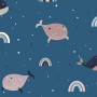 Cotton Jersey Print Fabric 150 cm 004 Whales - 50cm