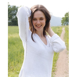 White Trail by DROPS Design - Knitted Jumper Pattern Sizes S - XXXL