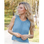 River Blue Trail by DROPS Design - Knitted Top Pattern Sizes XS - XXL