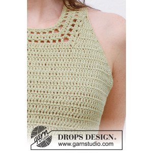 Harlequin Ruffles Top by DROPS Design - Crochet Top Pattern Sizes S - XXXL  
