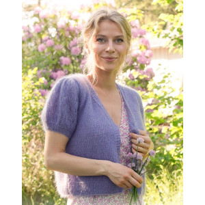 Violet Meadow Cardigan by DROPS Design - Knitted Jacket Pattern Sizes S - XXXL