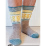 Dancing Chicken Socks by DROPS Design - Knitted Socks Pattern Sizes 35-46
