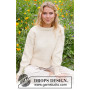 Prairie Rose Sweater by DROPS Design - Knitted Jumper Pattern Sizes S - XXXL